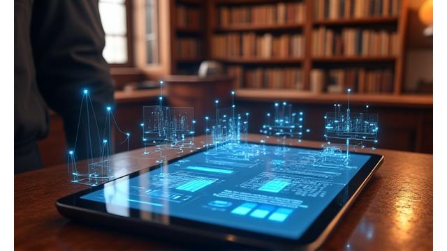 Représentation de l'intégration de la technologie dans un cadre traditionnel pour un groupe familial