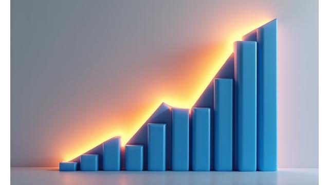Graphique de croissance montrant une augmentation de 400% pour une entreprise technologique