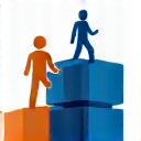 Illustration de personnes collaborant autour d'un organigramme symbolisant la restructuration
