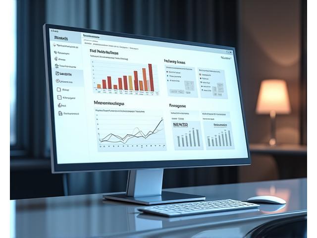 Tableau de bord de gestion des risques stylisé avec différentes visualisations de données, comme une heatmap et des graphiques à barres, illustrant des niveaux de risque et des actions de mitigation. L'interface est épurée et professionnelle.