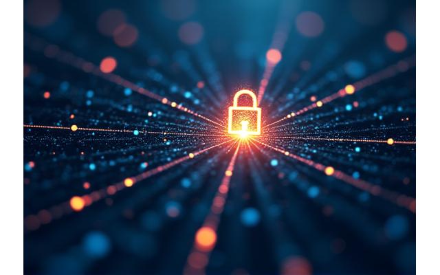 Interface utilisateur sécurisée avec des icônes de cadenas et de données